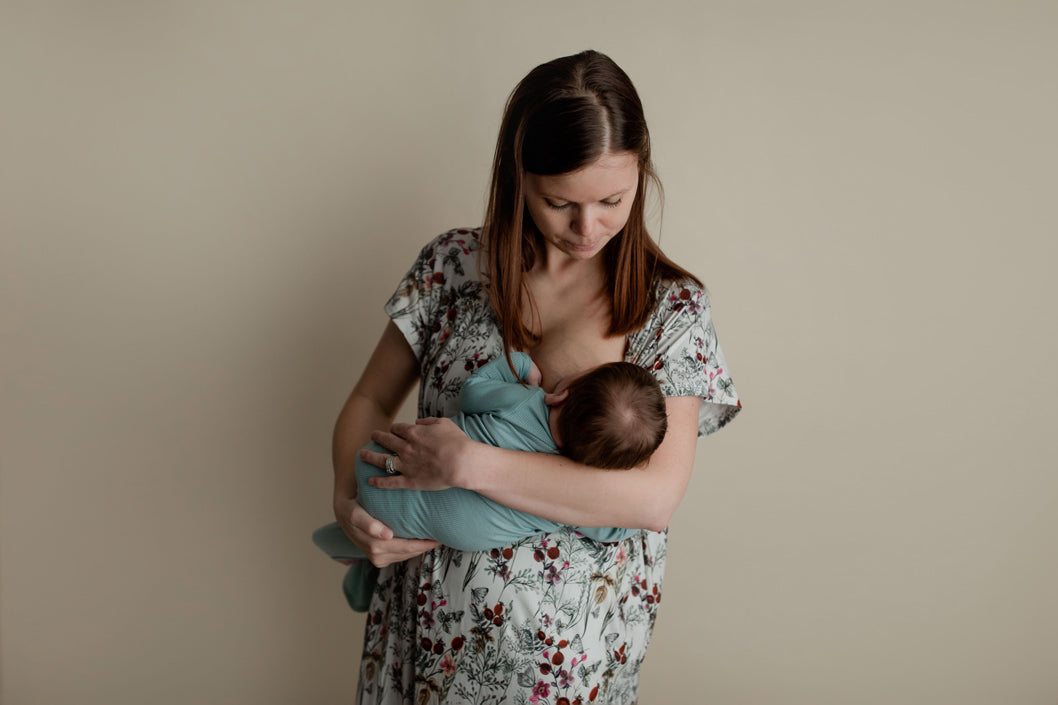 Three Little Tots Floral Mommy Labor and Delivery Nursing Hospital Gown, additional product photo