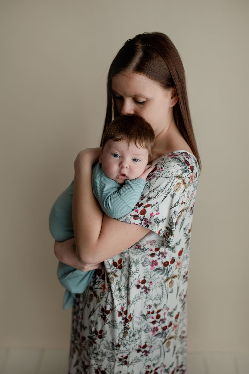 Three Little Tots Floral Mommy Labor and Delivery Nursing Hospital Gown, additional product photo