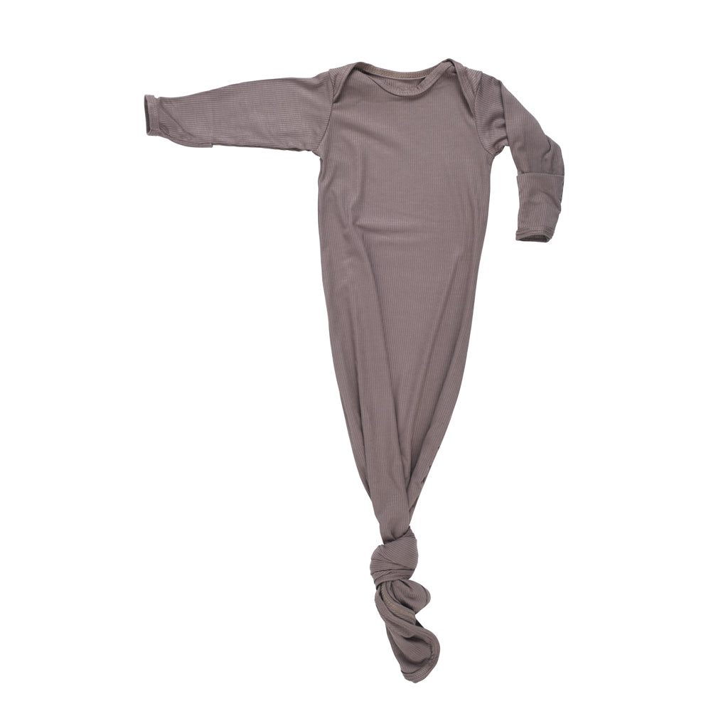 Ultra-soft, stretchy gender neutral baby gowns designed for comfort, featuring tie bottom and pull-down shoulder tabs for convenience.