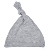 Gray newborn knotted hat