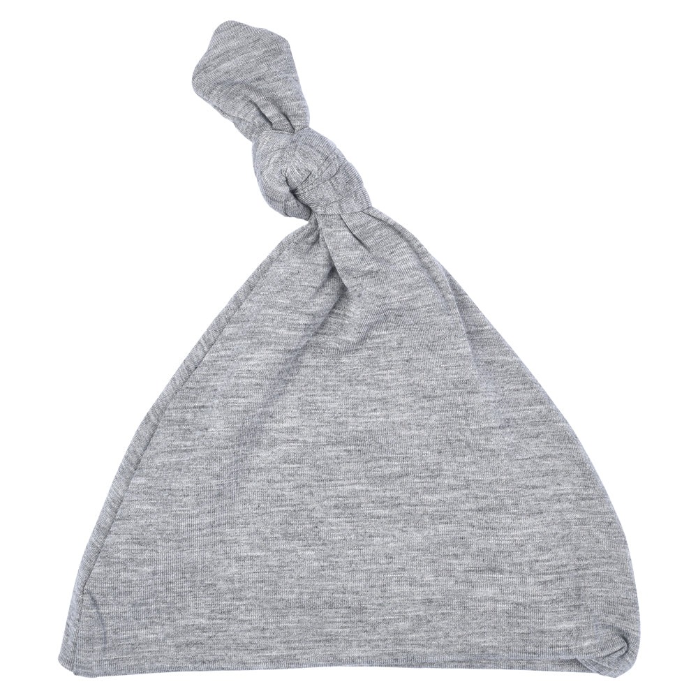Gray newborn knotted hat