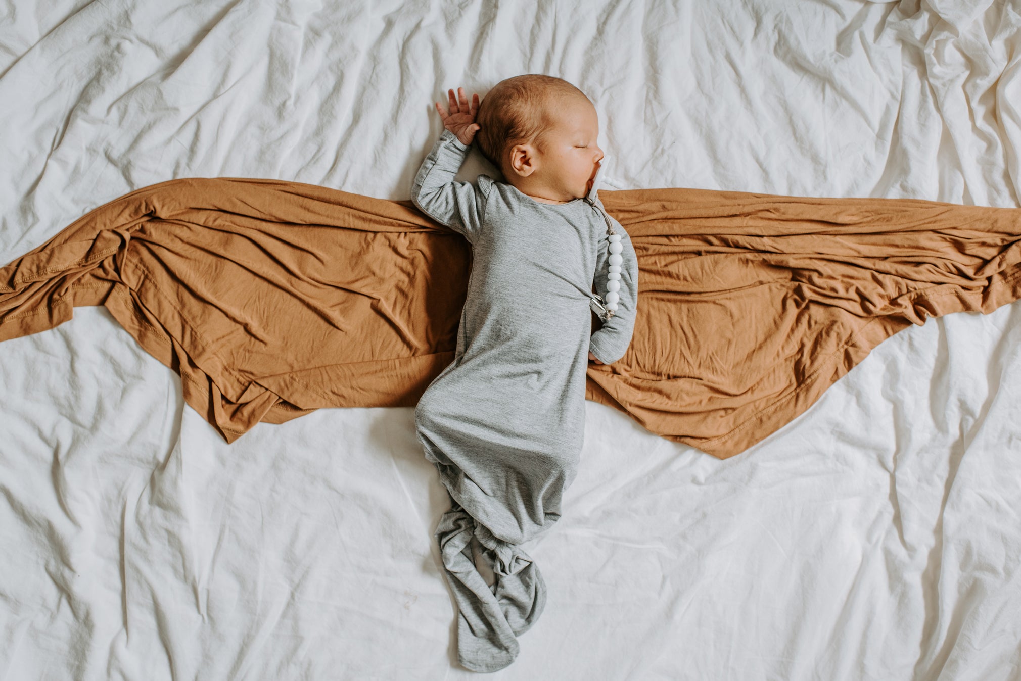 Gray Knotted Baby Gown