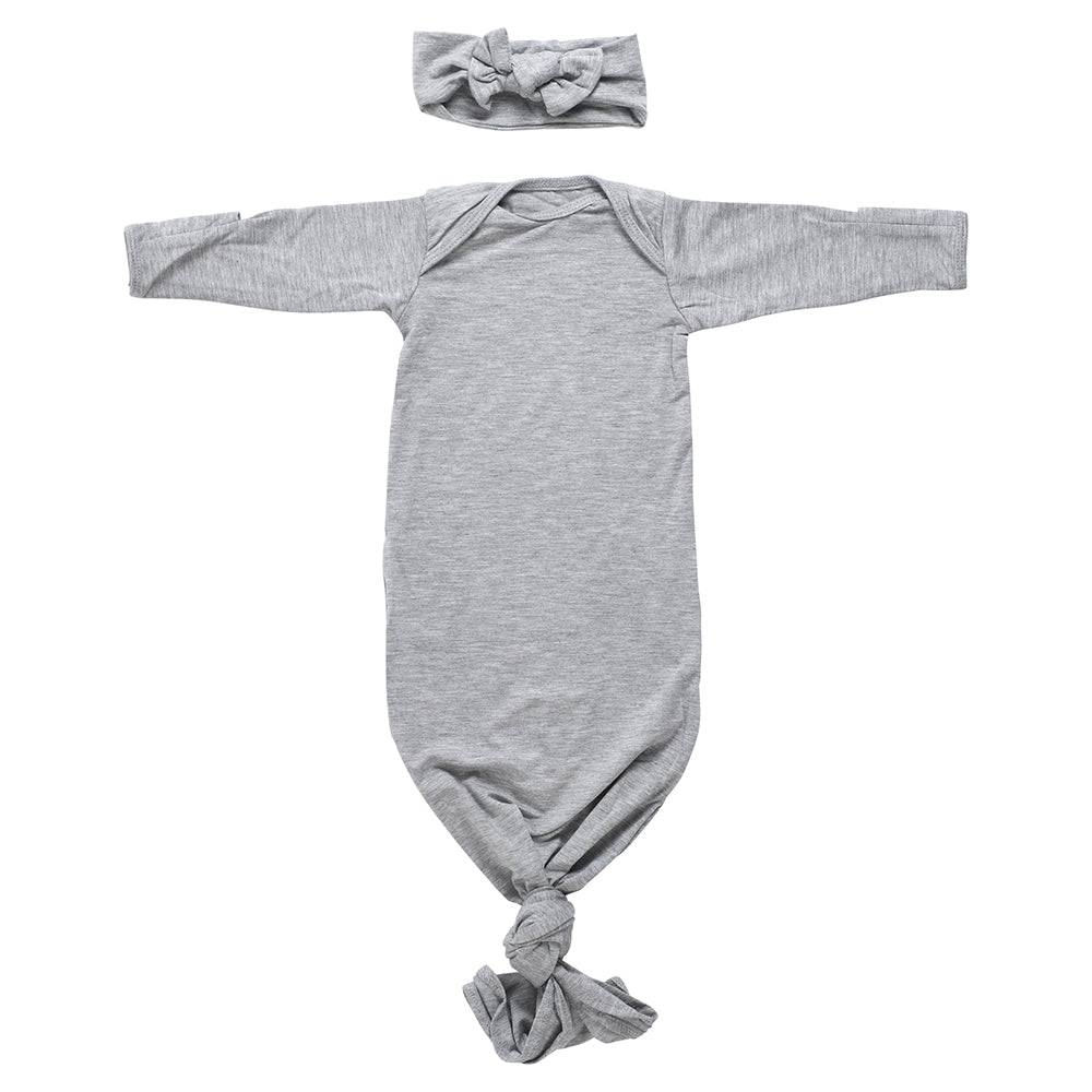 Gray Knotted Baby Gown
