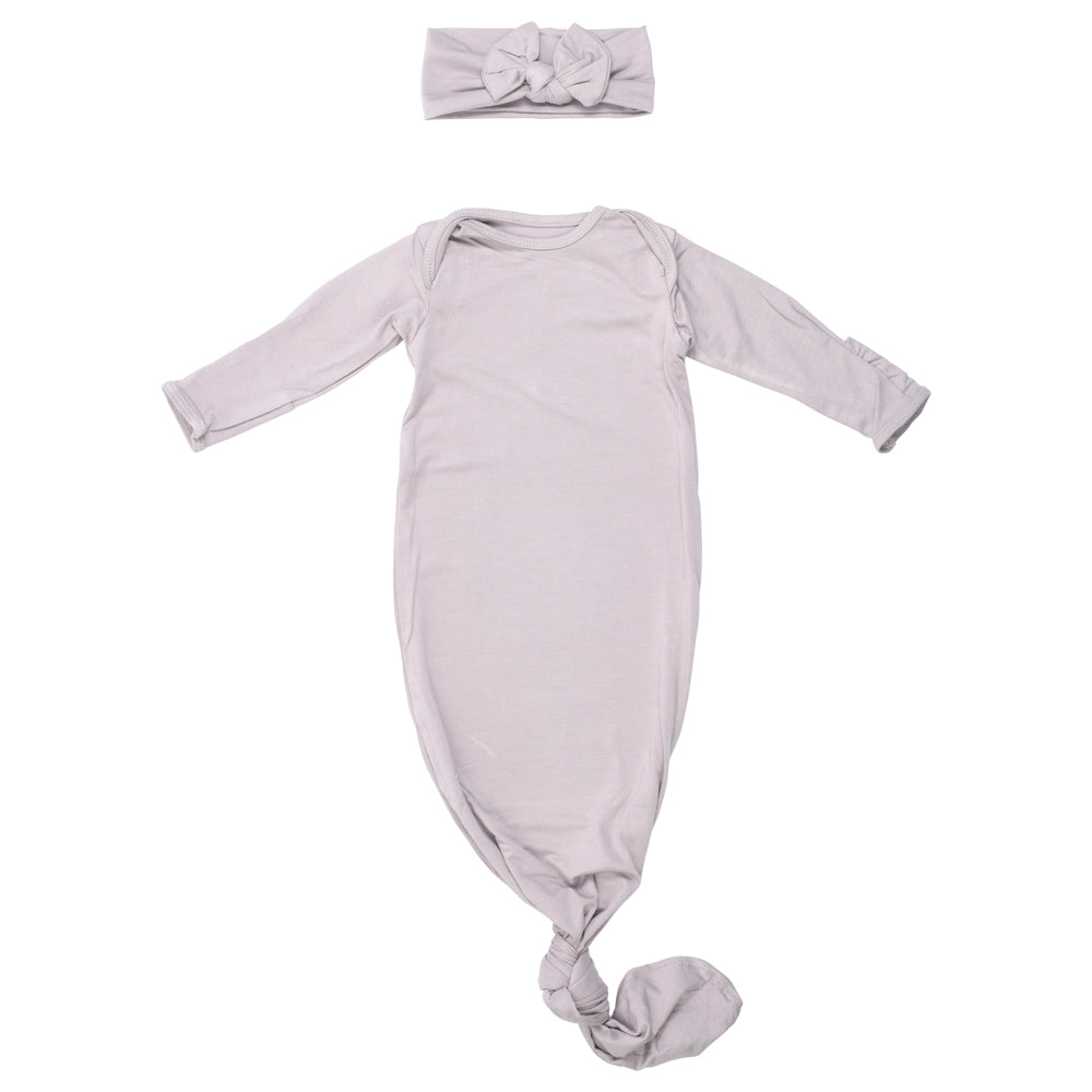 Harbor Mist Knotted Baby Gown