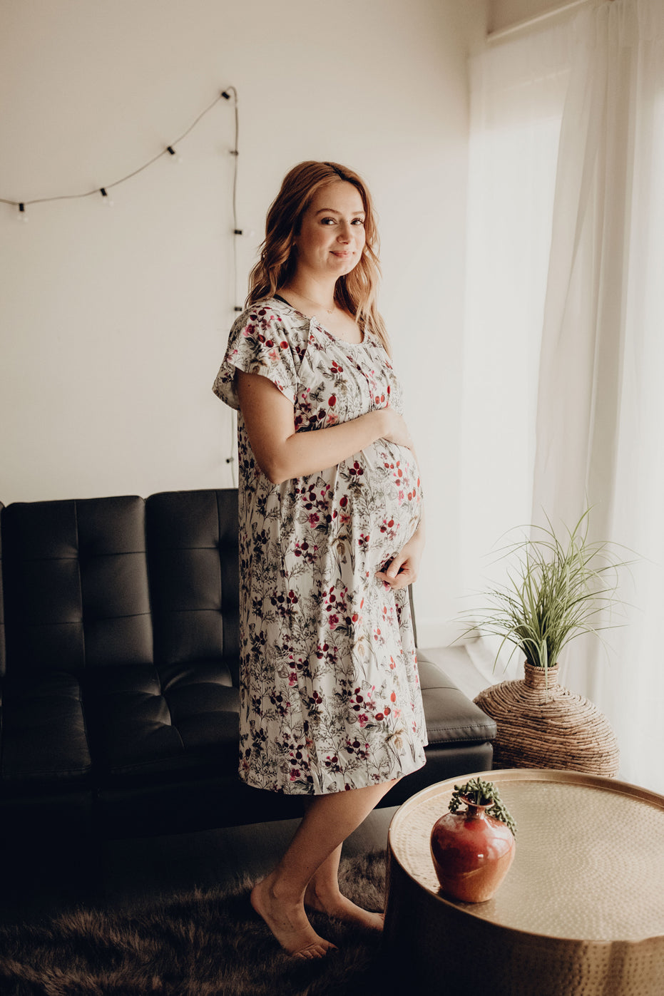 Three Little Tots Floral Mommy Labor and Delivery Nursing Hospital Gown, additional product photo