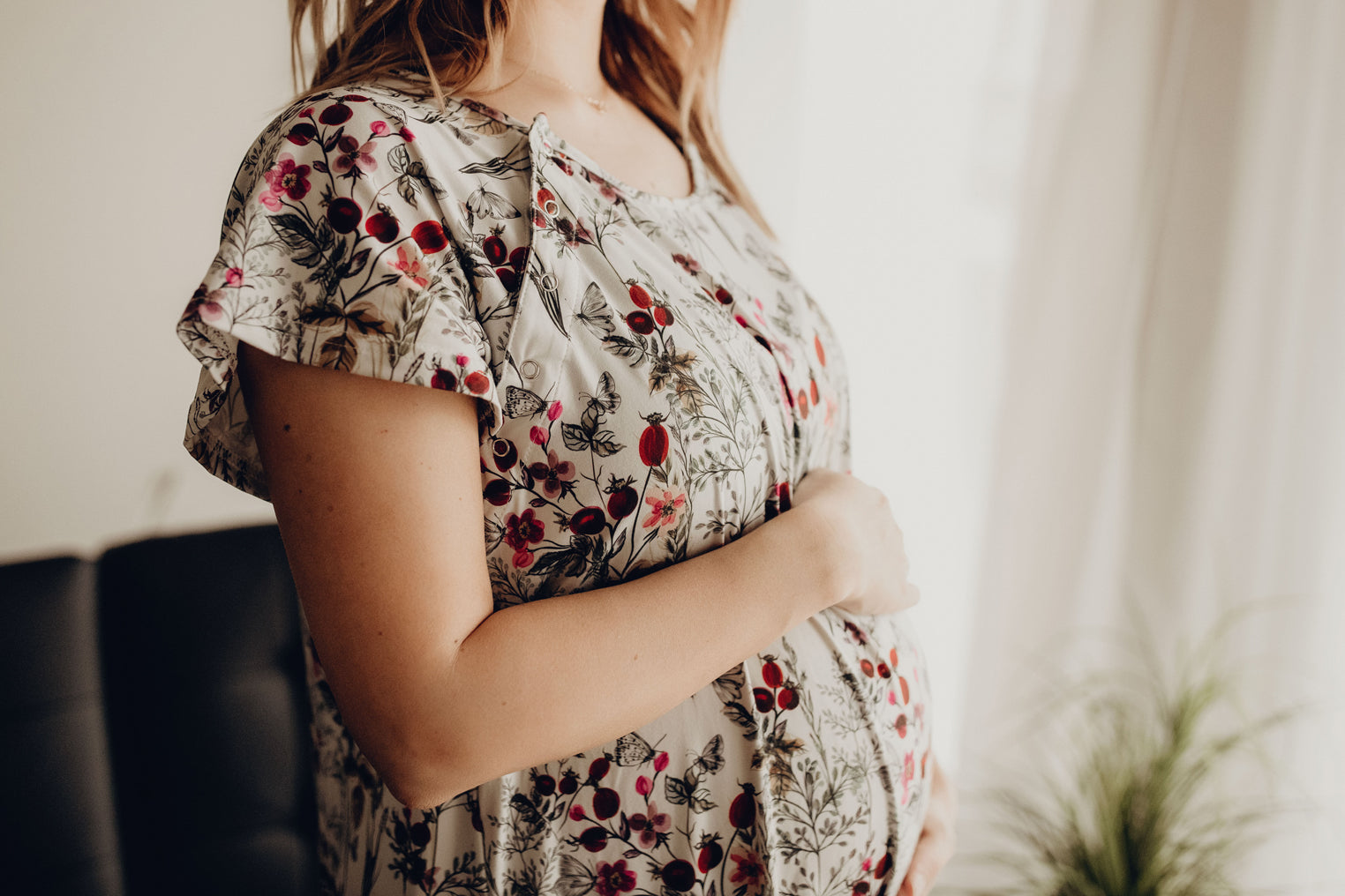 Three Little Tots Floral Mommy Labor and Delivery Nursing Hospital Gown, eighth additional photo