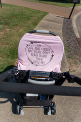 Pink Car Seat 5 in 1  Cover  – I'm Cute & Cuddly But Please Don't Touch Little Me
