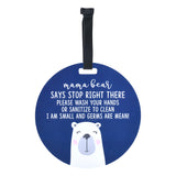 Mama bear protecting her newborn baby with a car seat sign from Three Little Tots