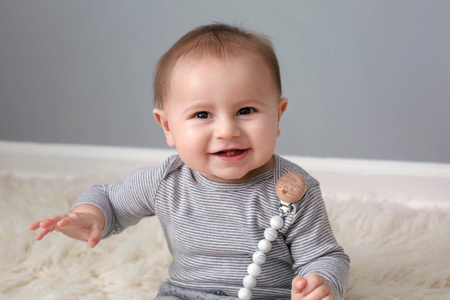 CPSIA certified silicone pacifier clips, handmade in Mount Vernon, IN. Safe for your Disney trip and beyond.