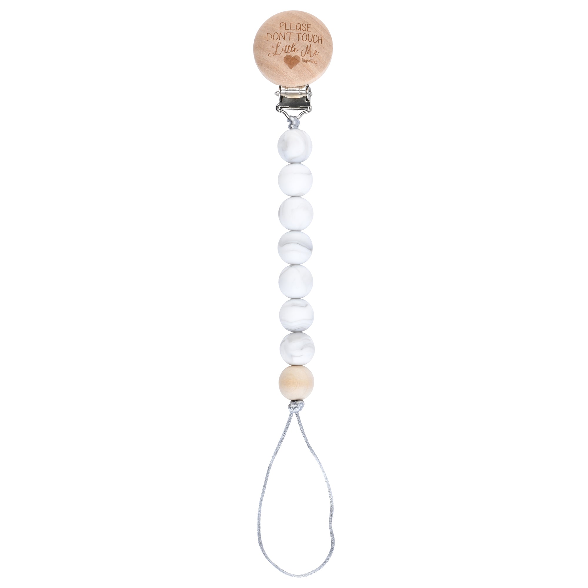 White & Gray Marble Bubble Pacifier Clip White & Gray Marble Bubble Pacifier Clip