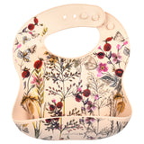 Beautiful Floral flower print on a silicone bib for a little girl
