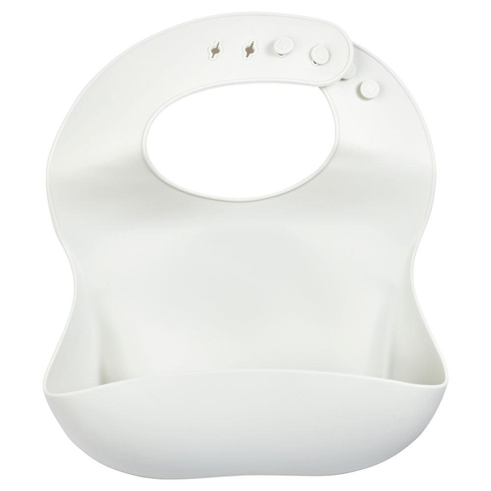 Keep your baby clean and comfy with food-grade silicone bibs featuring a convenient crumb catcher pocket.