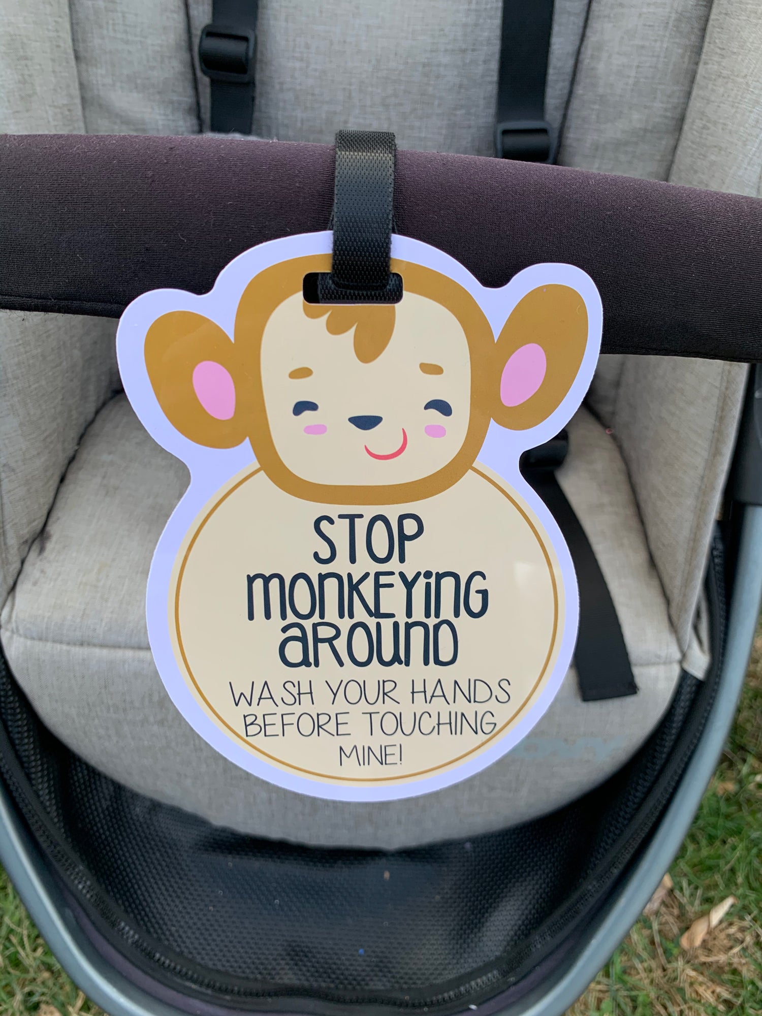 These signs are a great way to politely ask others to admire your precious baby from a distance and not touch them. The perfect gift for a new mom. Help stop the spread of contract germs that could wind your little one up in the hospital.

