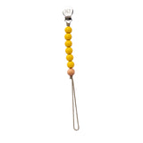 Three Little Tots Mustard Yellow Silicone Pacifier Clip. Handmade in the USA.