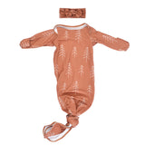 Super soft Christmas-themed baby gowns with stretchy fabric and easy-access tie bottom for quick diaper changes.