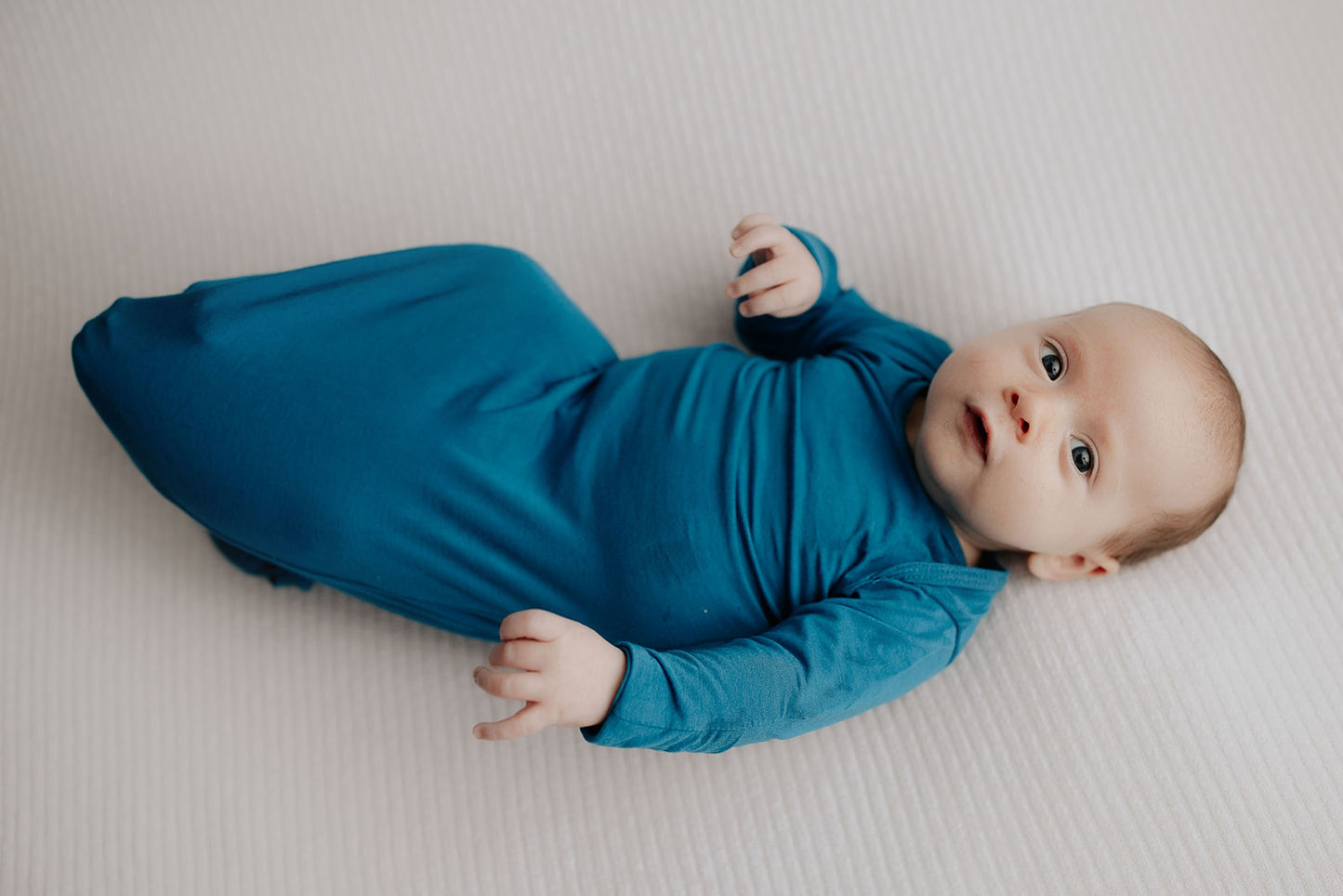 Handpicked fabric blend ensures soft, stretchy baby gowns that simplify night-time changes and dressing.