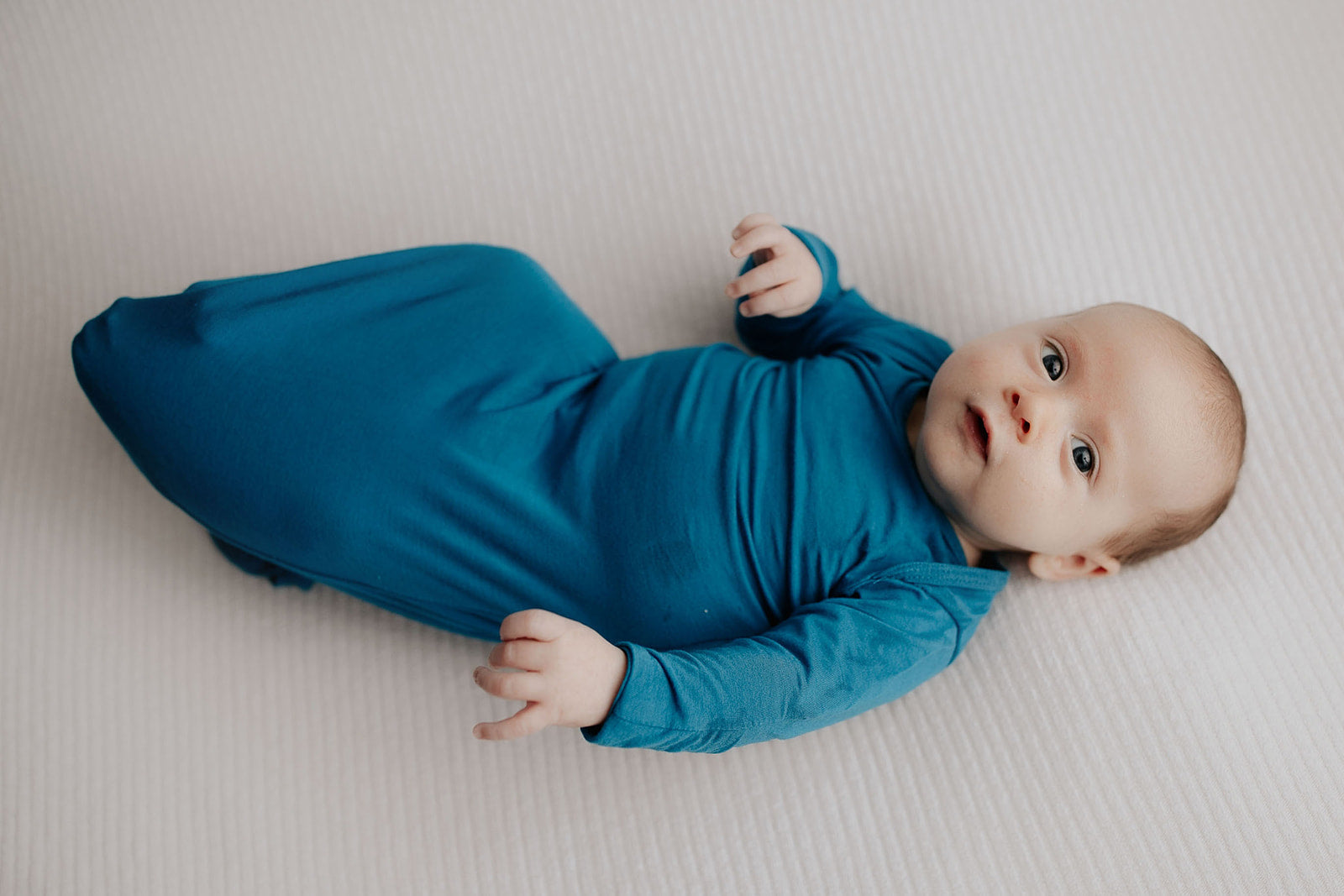Handpicked fabric blend ensures soft, stretchy baby gowns that simplify night-time changes and dressing.