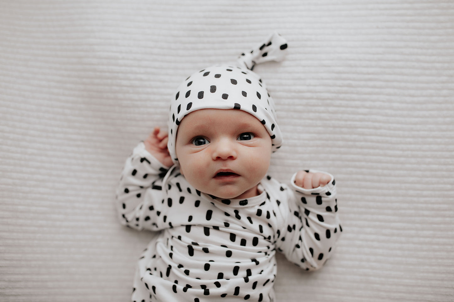 polka dot Dalmatian  knotted hat