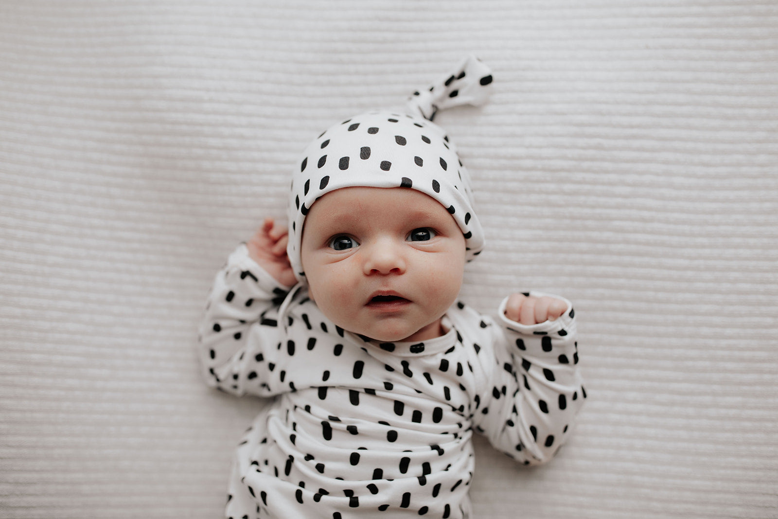 polka dot Dalmatian  knotted hat