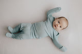 Newborn soft modal pajamas with fold over mittens and footies