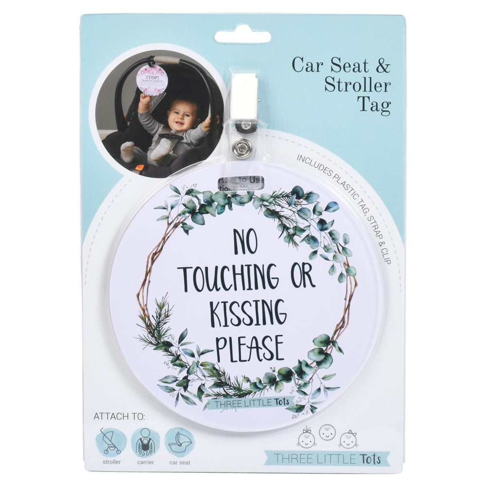 Durable and easy-to-clean baby signs to remind others to admire from a distance without touching or kissing.