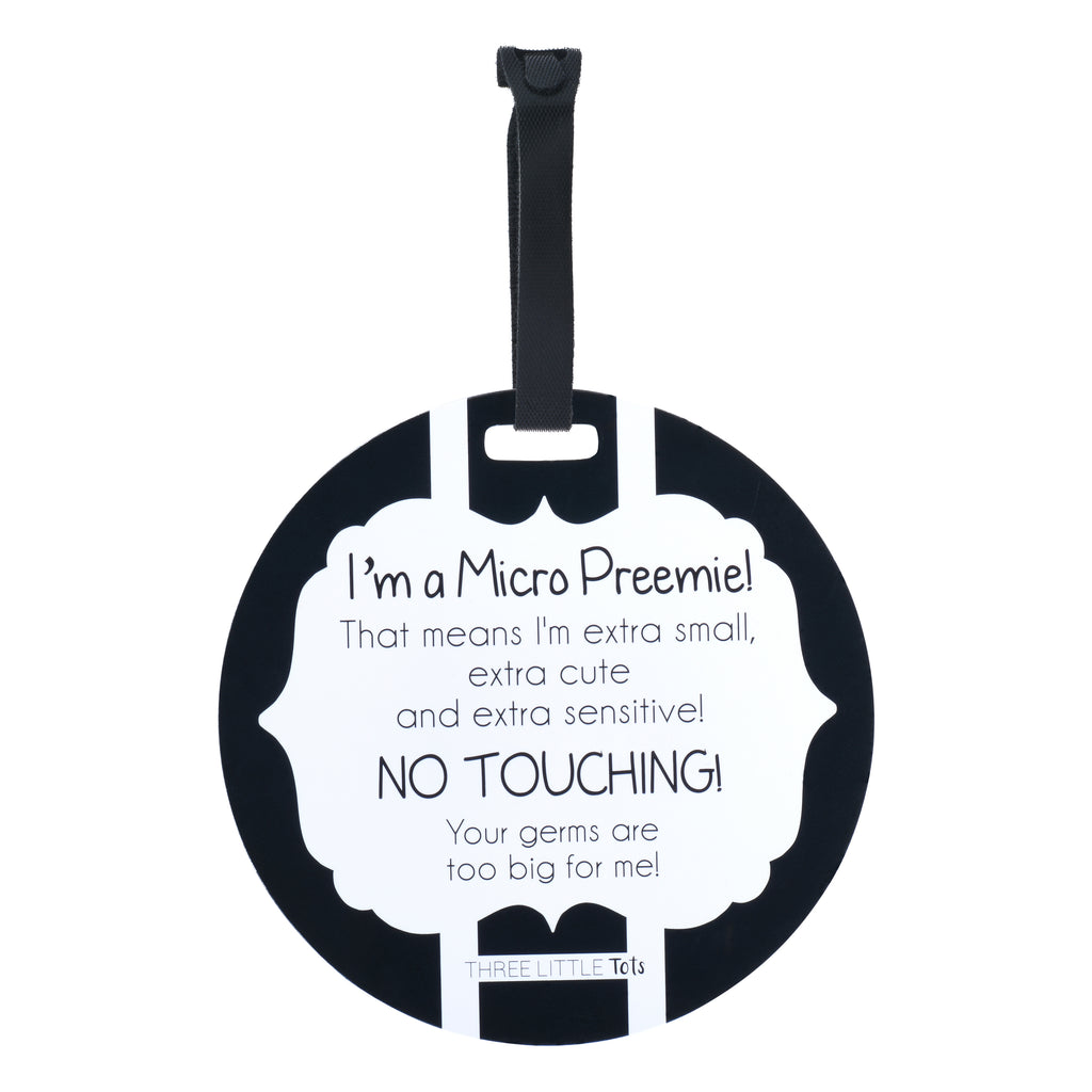 Micro Preemie No Touching Car Seat Tag