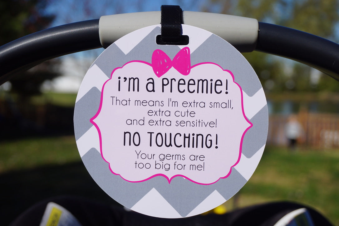Three Little Tots Pink Preemie No Touching Newborn Car Seat, alternate angle