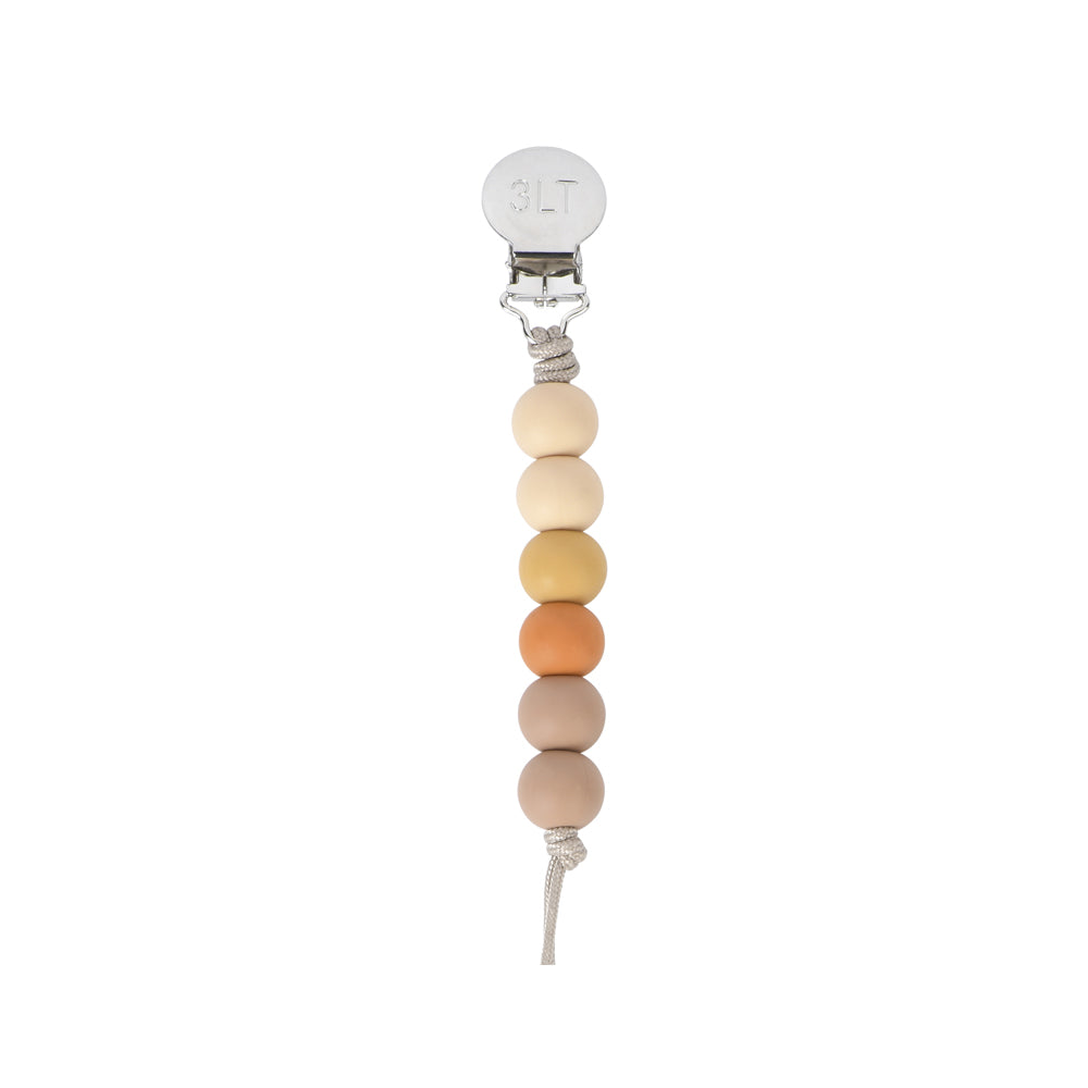 Thanksgiving fall themed Three Little Tots silicone beaded pacifier clip. The paci clip is handmade in the USA.