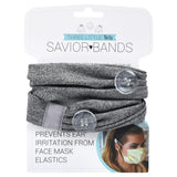Comfortable headbands with button enclosure make mask-wearing easy for nurses on long shifts.