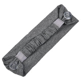 Comfortable headbands with button enclosure make mask-wearing easy for nurses on long shifts.