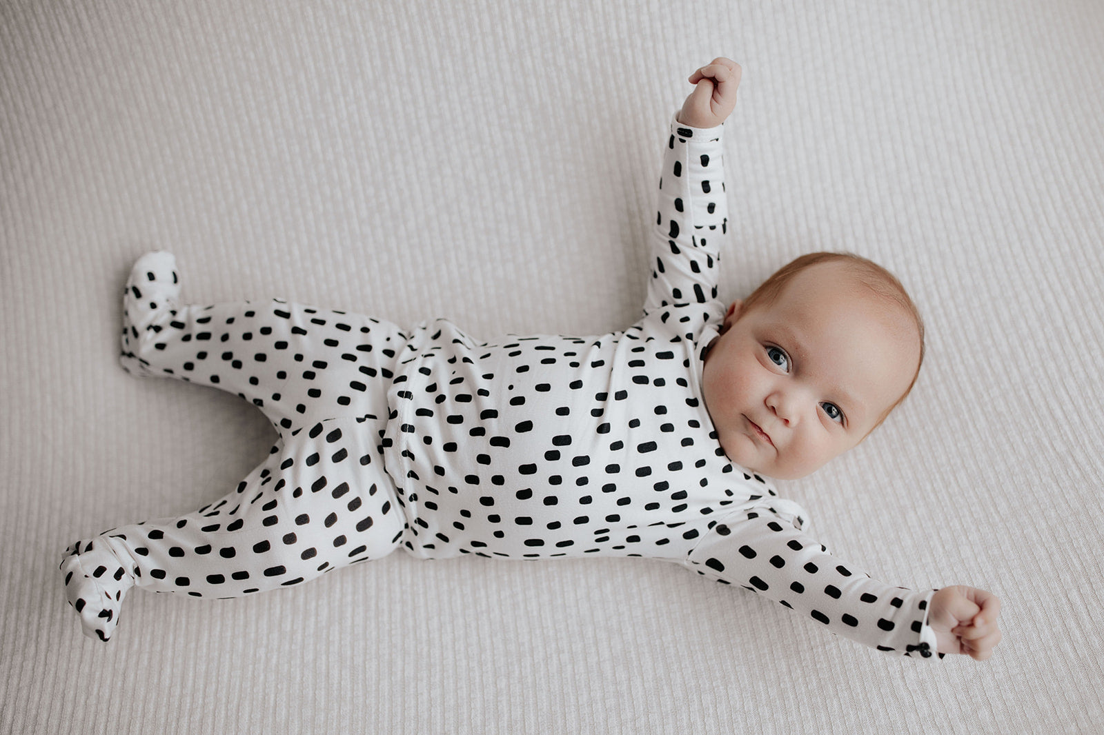Polka Dot Toddler and big kid jammies in matching prints and solids, designed for comfy bedtime or lounging all day.