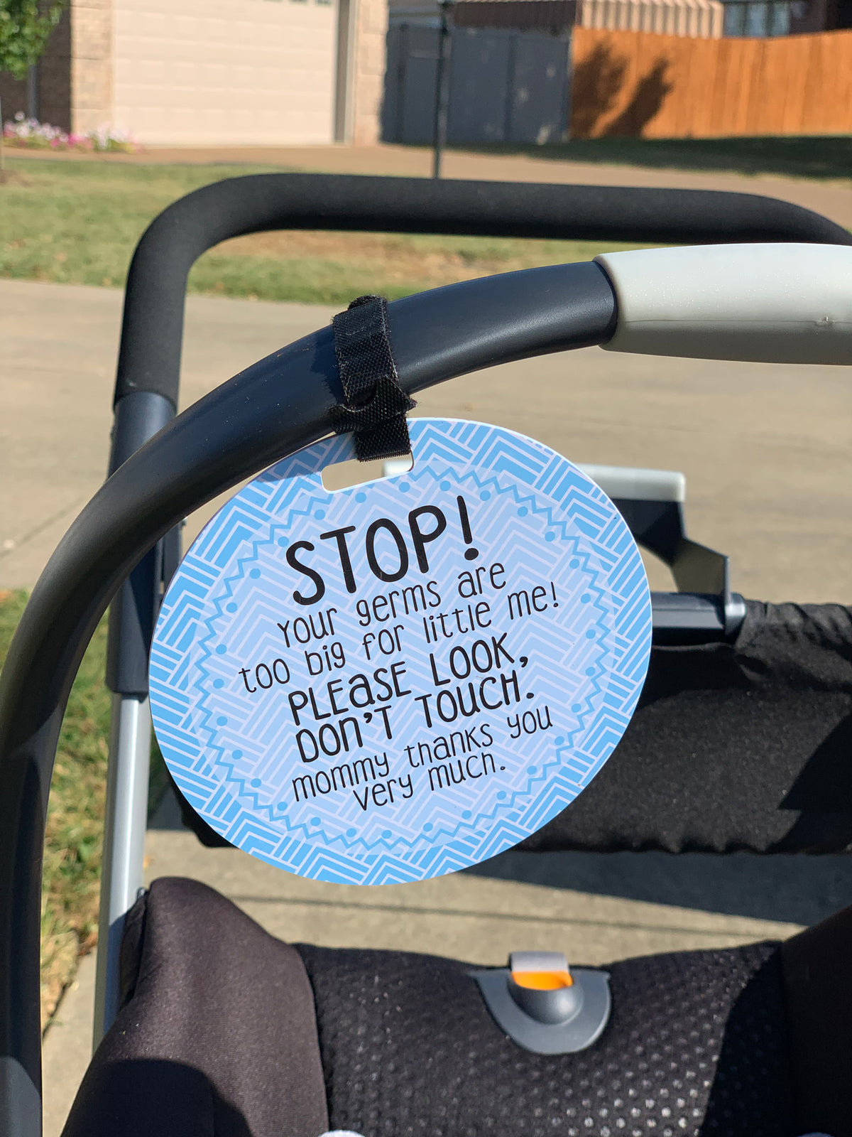 newborn baby shower best gift for under $10.  Protect your baby from unwanted contact with adorable, polite signs for new moms on the go.