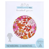 The cutest pink floral design for a newborn knotted baby gown. Trust in our knotted baby gowns, providing unparalleled comfort and ease for your baby's delicate skin.